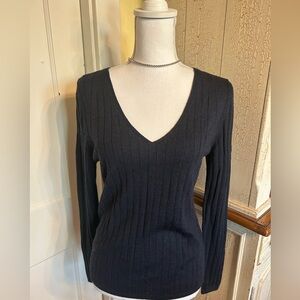 Banana Republic Navy V-Neck Knit Top